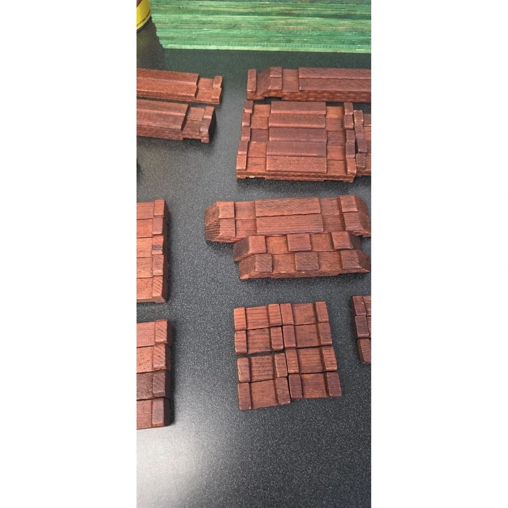 Vintage Halsam Original Hewn Square American Logs Set No.815 109 Pieces W/ Guide